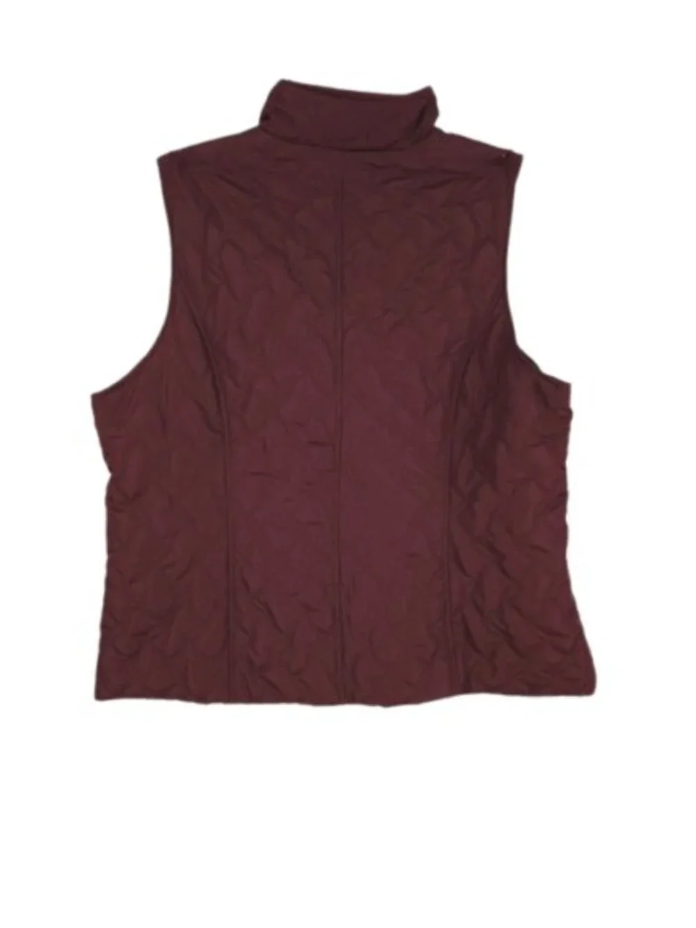 NWT CJ Banks Quilted Maroon Lightweight Puffer Vest 2X